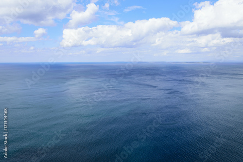 Atlantic ocean and blue cloudy sky, Aran islands