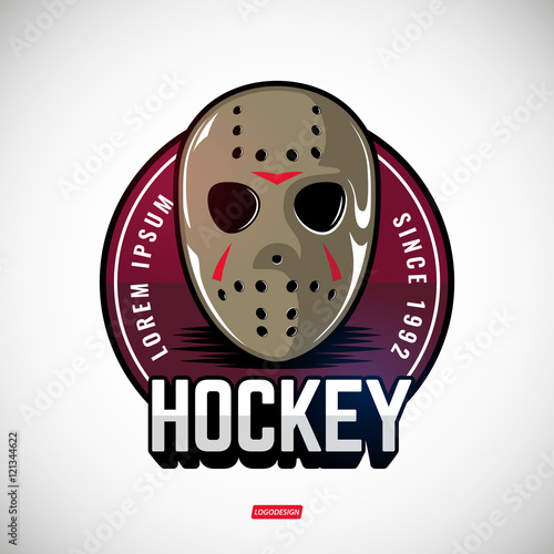 The logos on the theme of sport. Posters, stickers, emblems, logos for hockey. Different frames, objects sports design. Vector hockey emblems.
