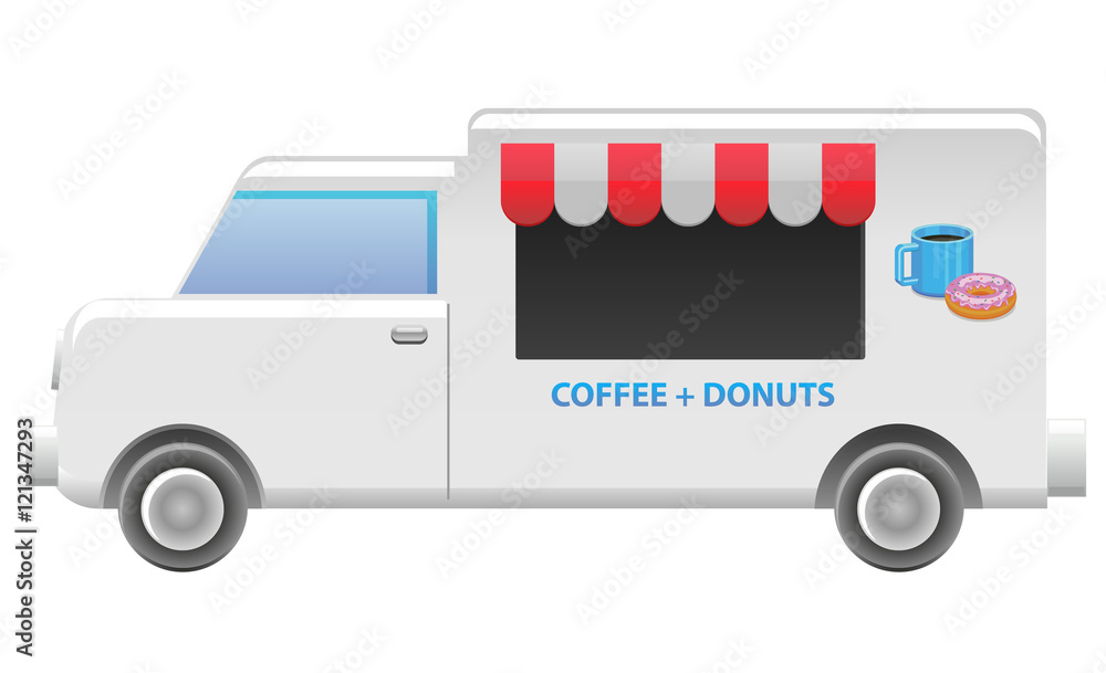 Coffee and donut food truck vector image Stock Illustration Adobe Stock