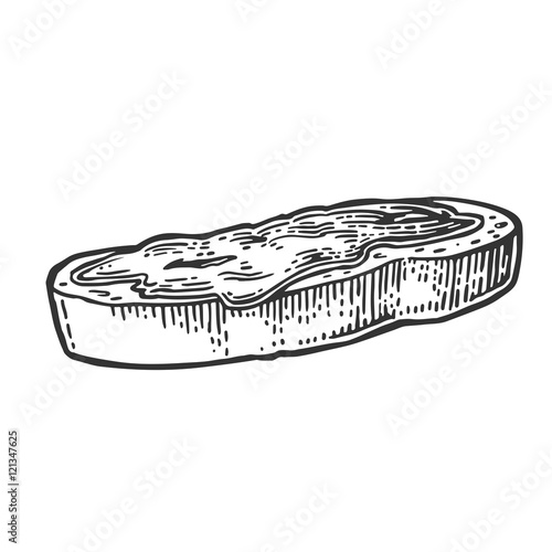 Slice of fresh bread with jam.