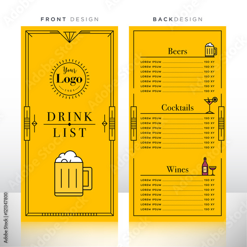 Drink List Menu Design Template