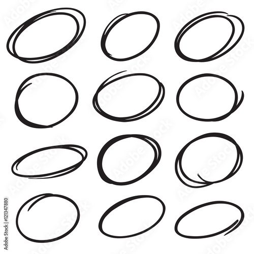 hand drawn vector marker circles