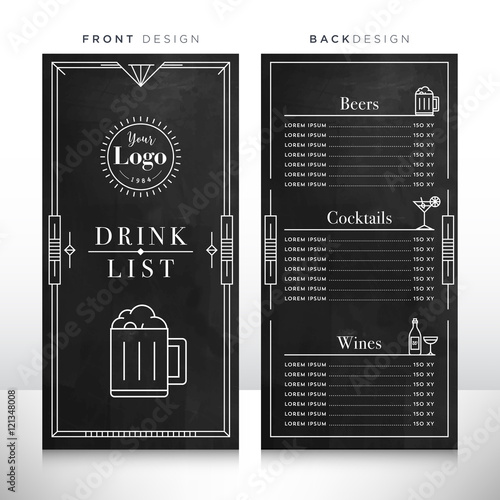 Drink List Menu Design Template
