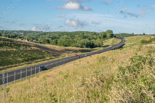 New Hastings to Bexhill link road cutting through Crowhurst countryside marsh