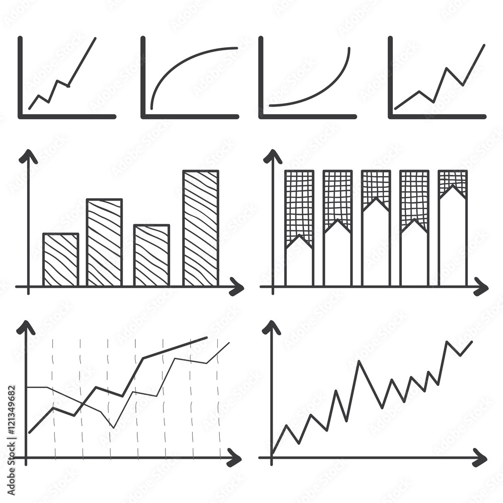 Doodle Diagram chart set.vector illustration Stock Vector | Adobe Stock