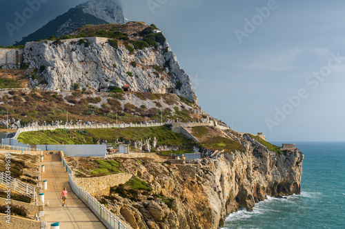 Beautiful sunny view of coastlive and Mediterrnean sea in Gibraltar. photo