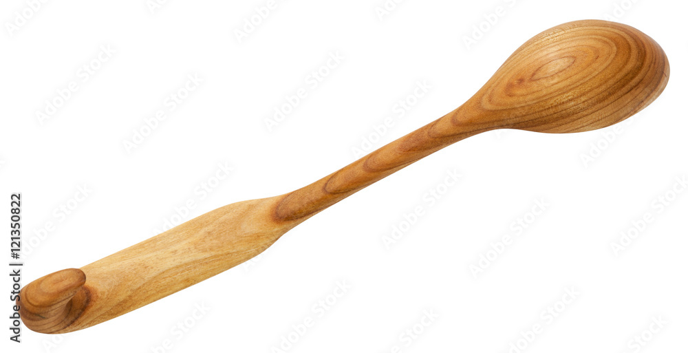 back side of wooden spoon carved from Alder wood back side of wooden spoon carved from Alder wood