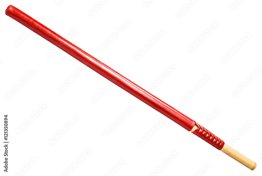 fukuro-shinai, shinai wrapped in red leather bag fukuro-shinai, shinai wrapped in red leather bag