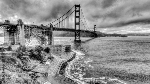 Rainy day at Golden Gate Bridge