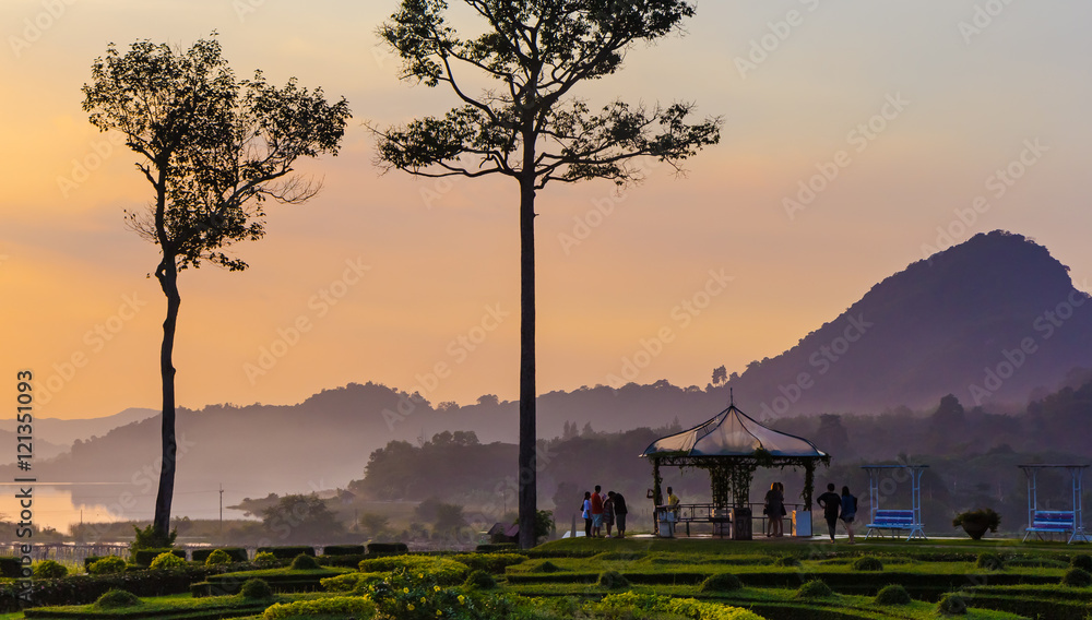 Golden sunset at Silver Lake Pattaya
