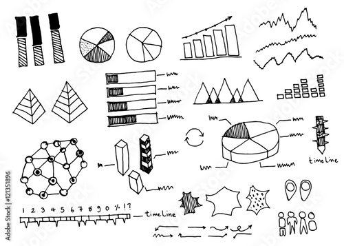 infographics elements sketching vector illustration