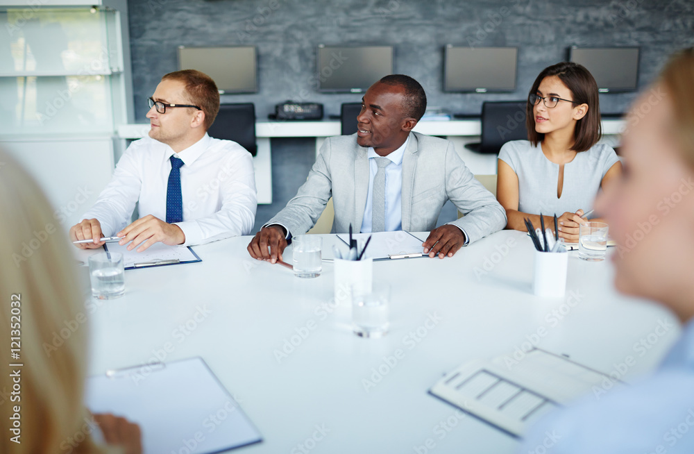 Obraz premium Managers at seminar