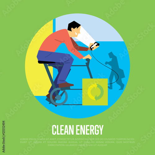 Canvas Print Clean energy round vector illustration