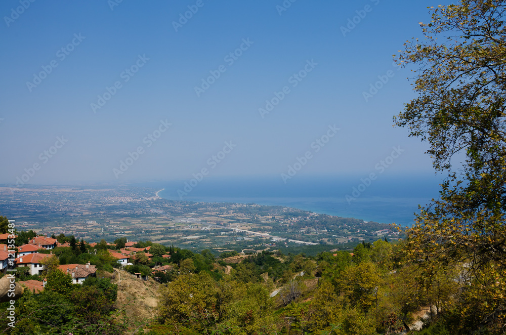 greek wonderful mountain village landscape