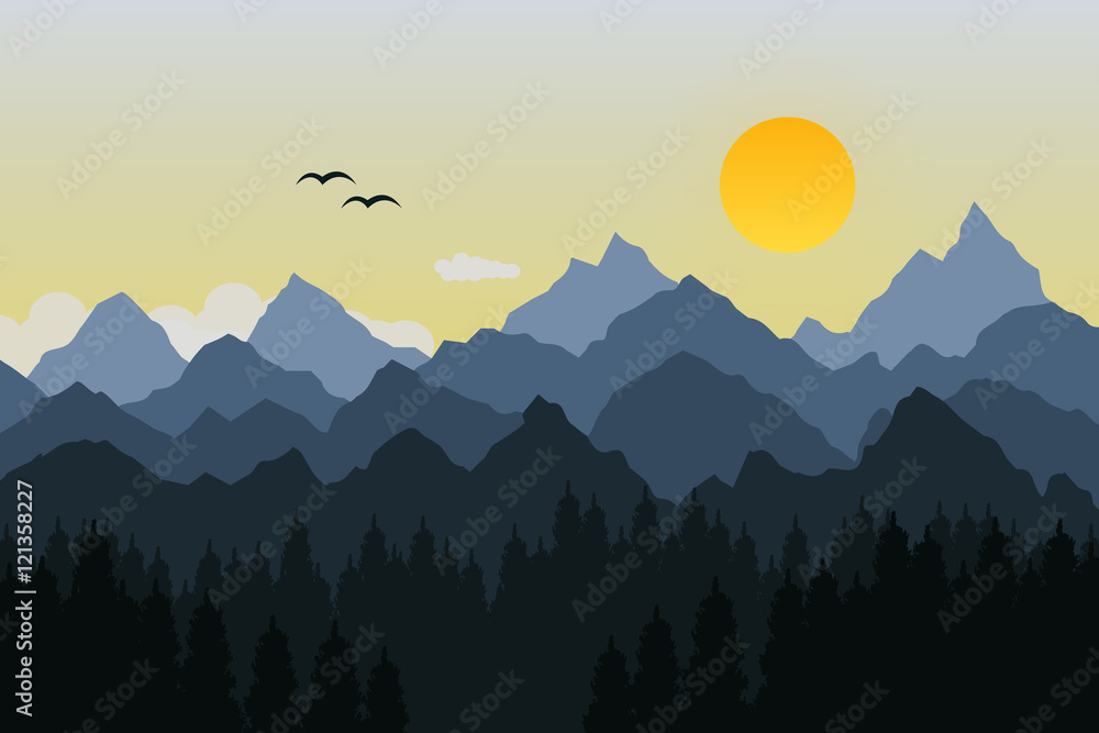 Obraz Ilustracja wektorowa góry