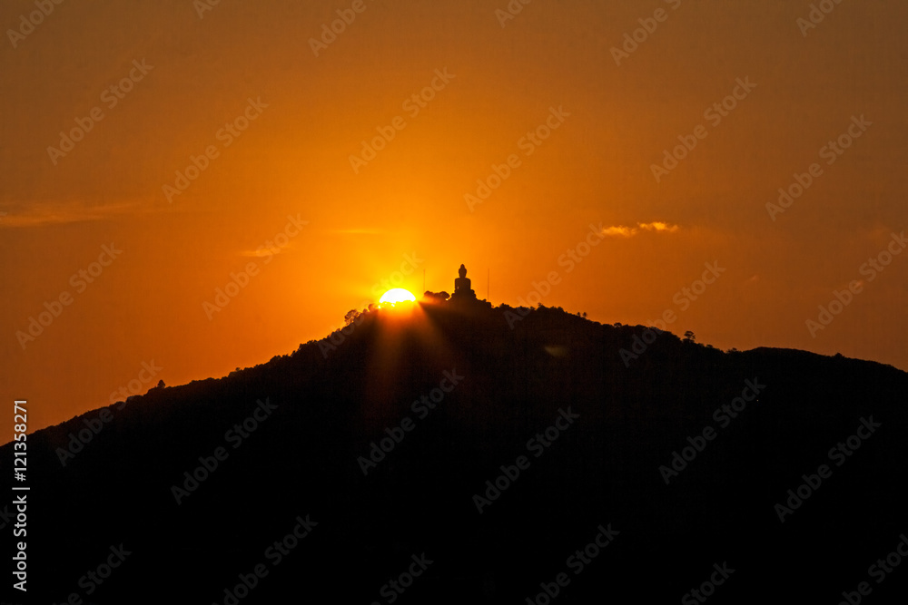 Phuket Big Buddha on sunset
