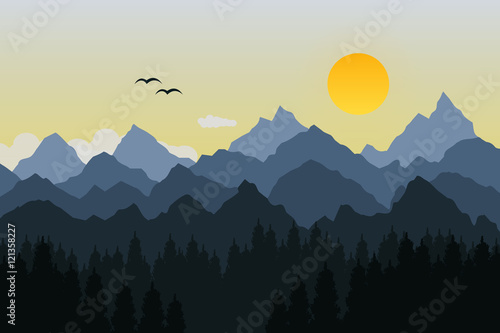 Obraz na płótnie Ilustracja wektorowa góry