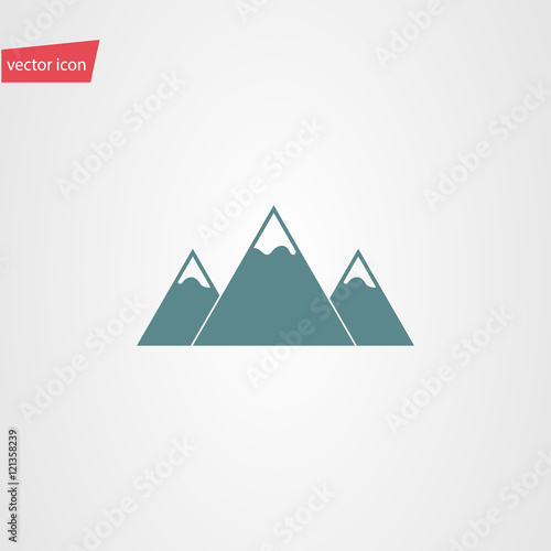 Vector illustration of mountain icon in flat style