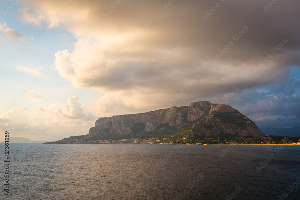 Coast of Sicily. View on Monte Pellegrino