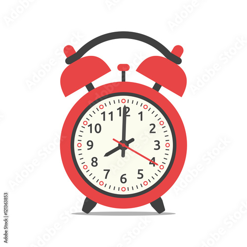 Red alarm clock isolated