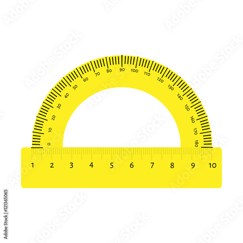 Yellow protractor vector