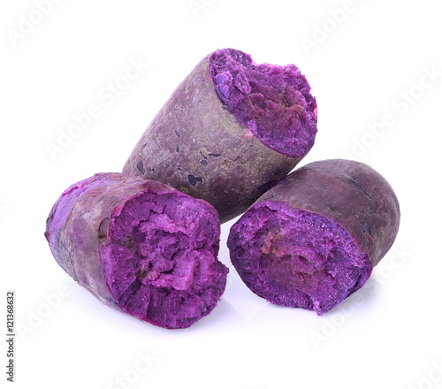Purple sweet potatoes isolated on
