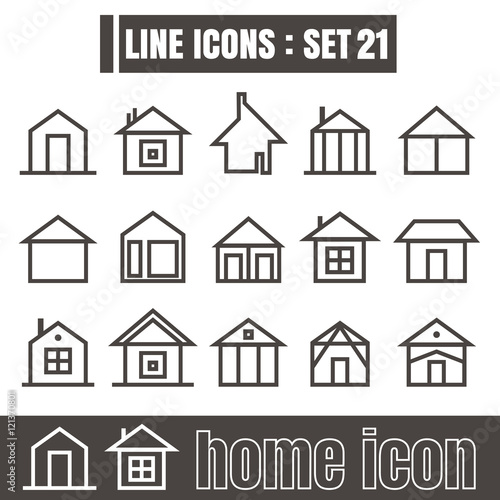 icon home line black Modern Style vector on white background