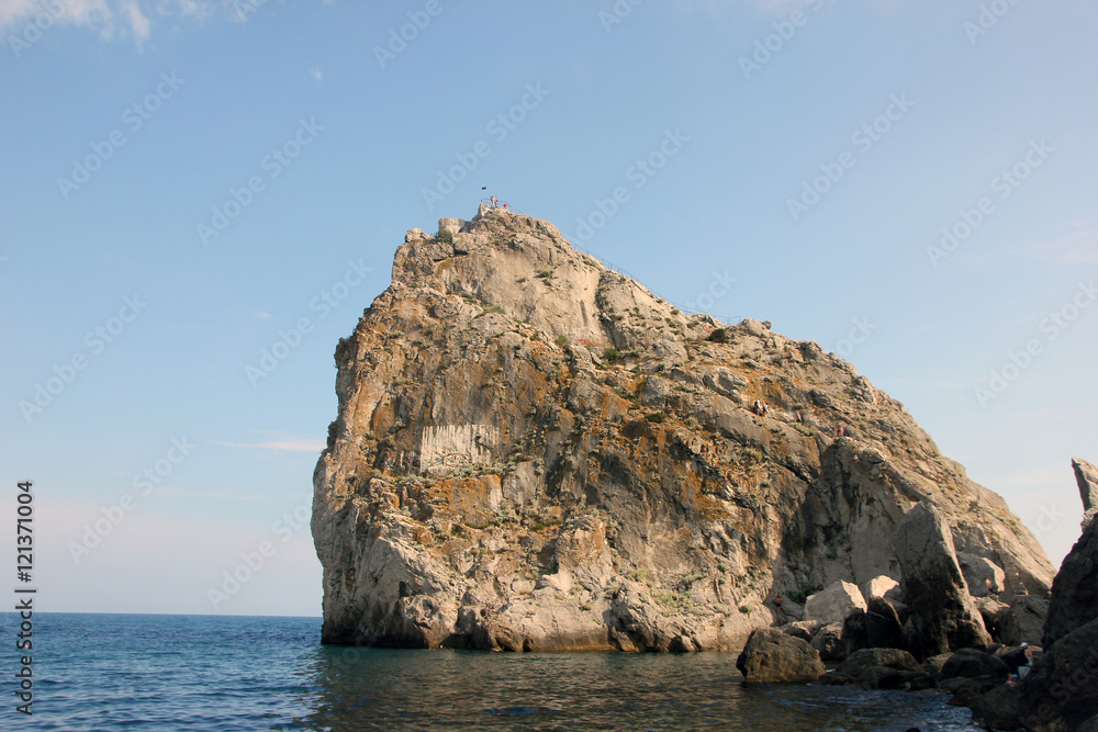 beautiful stone wild rock Diva on the coast of Black sea near Si
