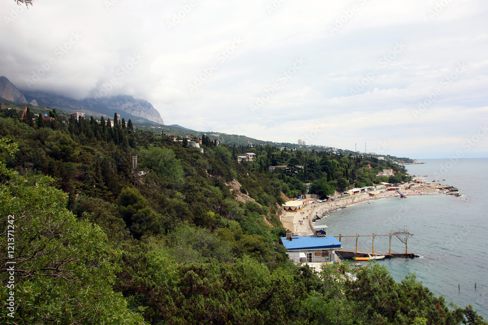 beautiful panorama of southern coast of Crimea