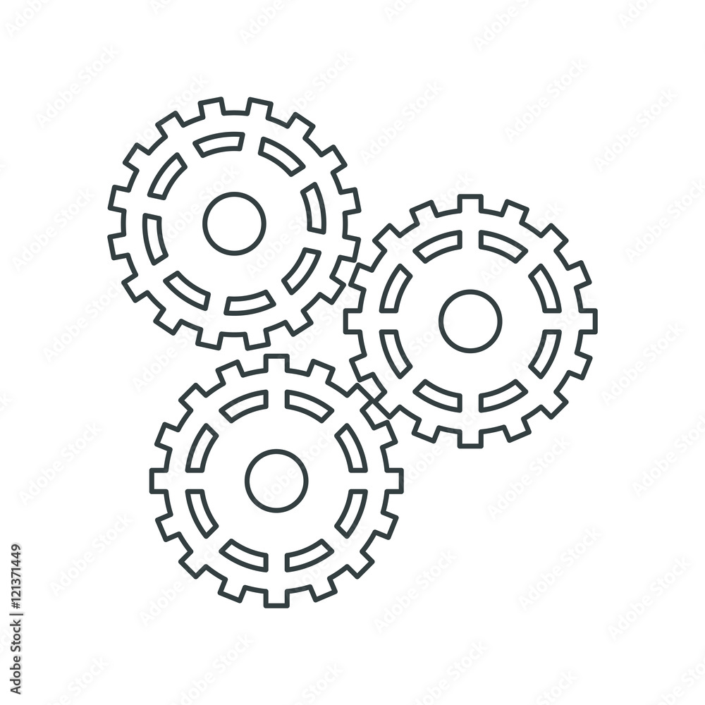 Gears icon. Under construction and industry theme. Isolated design. Vector illustration
