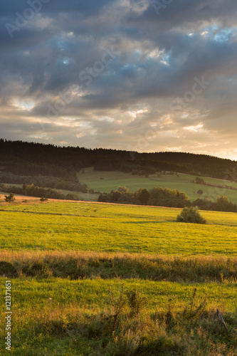 Summer sunset landscape