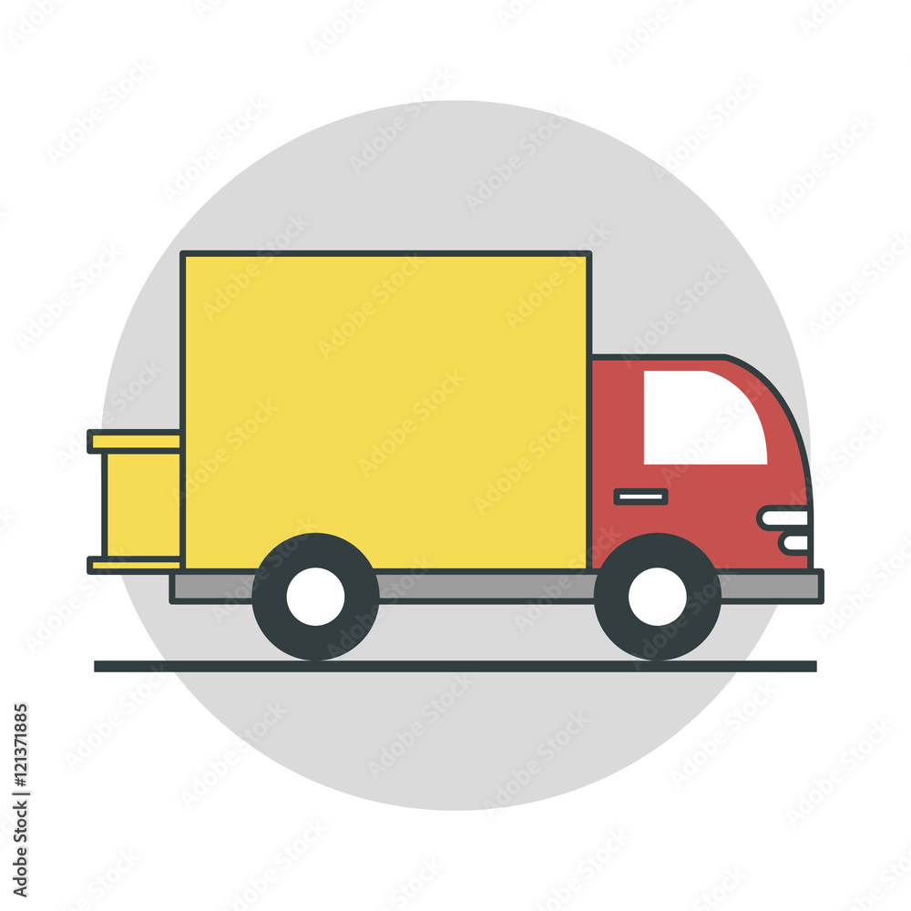 Truck icon. Delivery shipping and industry theme. Isolated design. Vector illustration