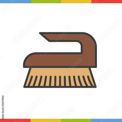 Brush for cleaning color icon.