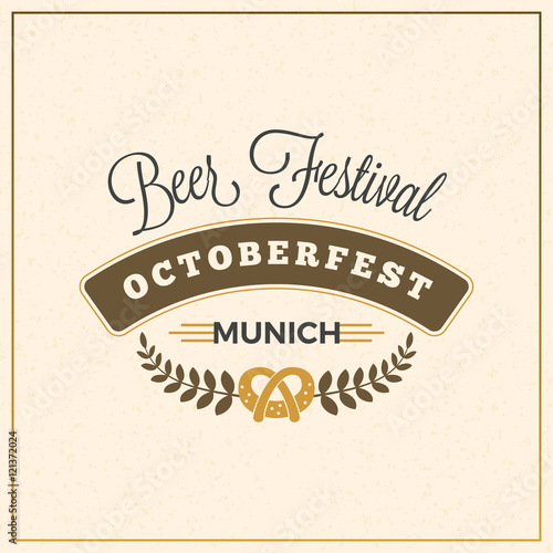 Beer festival Octoberfest celebration. Retro style badge  label  emblem. Vector illustration. Beer label template