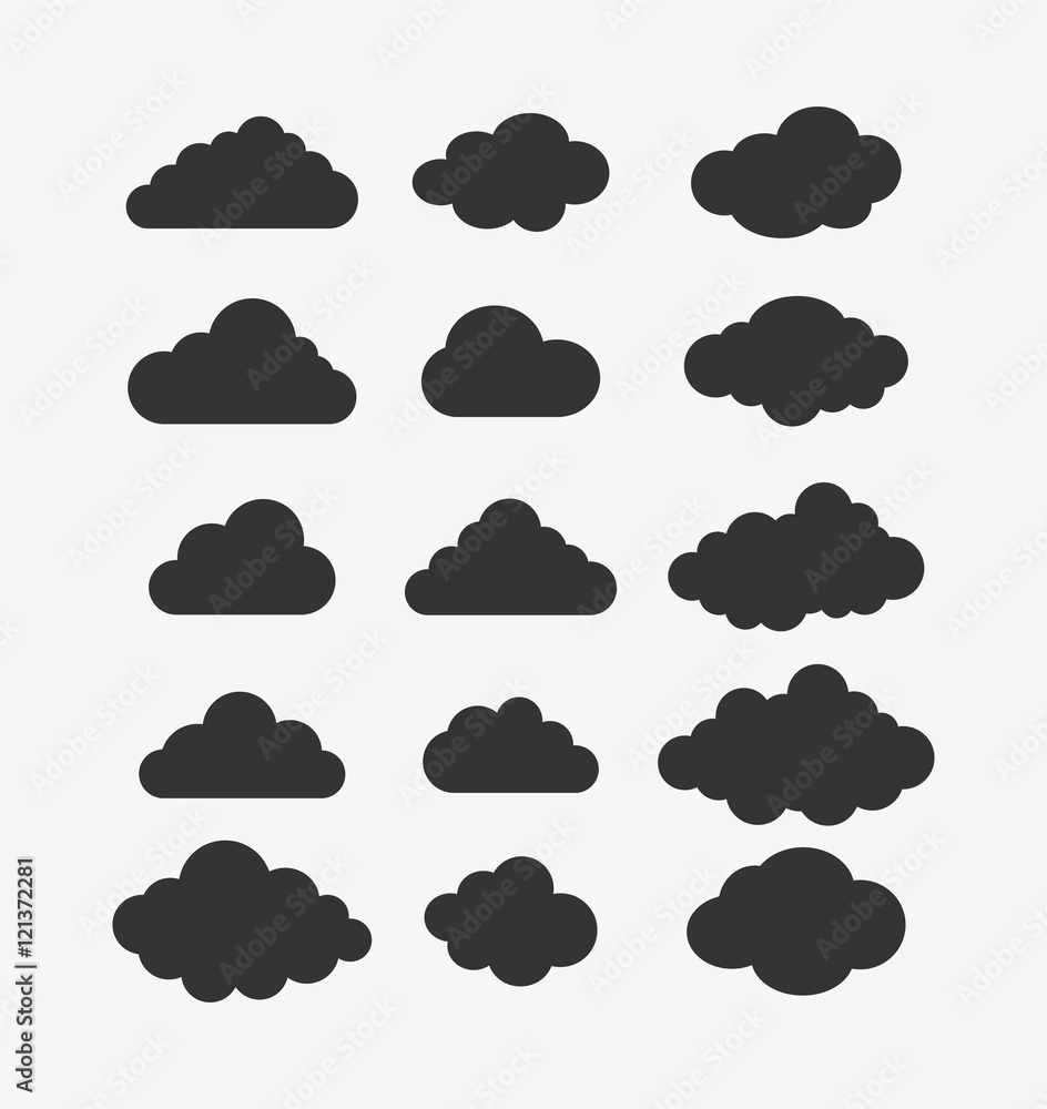 Clouds icon. Weather sky nature and season theme. Isolated design. Vector illustration Clouds icon. Weather sky nature and season theme. Isolated design. Vector illustration