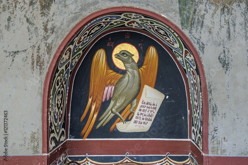 Obraz na płótnie Adlersymbol für Johannesevangelist im Johanneskloster auf der Insel Patmos, Grie