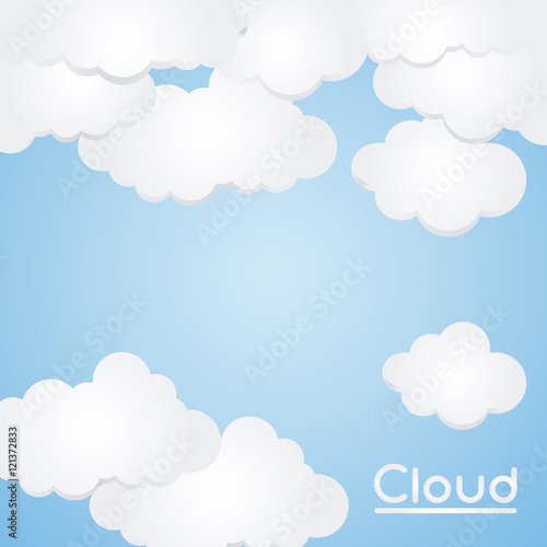 Cloud icon. Weather sky nature and season theme. Blue and white design. Vector illustration