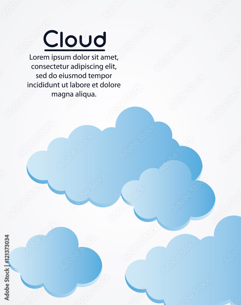 Cloud icon. Weather sky nature and season theme. Blue and white design. Vector illustration Cloud icon. Weather sky nature and season theme. Blue and white design. Vector illustration