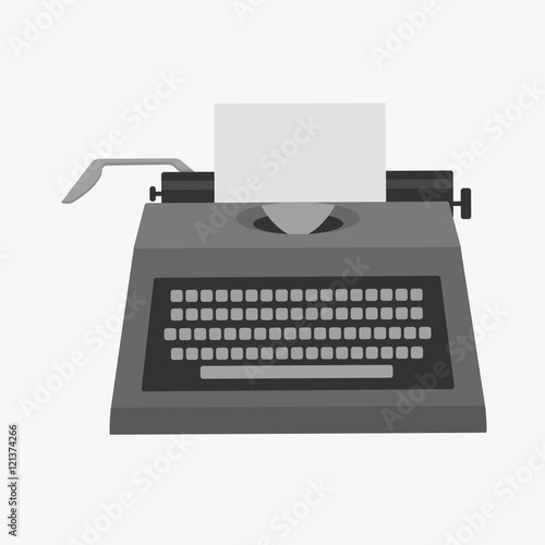 typewriter with share your story text on a paper list. Isolated  white