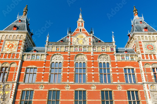 Amsterdam. The building of the railway station.