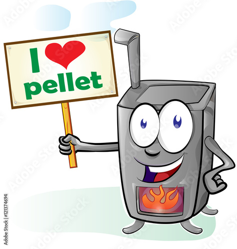 fun stove cartoon with signboard