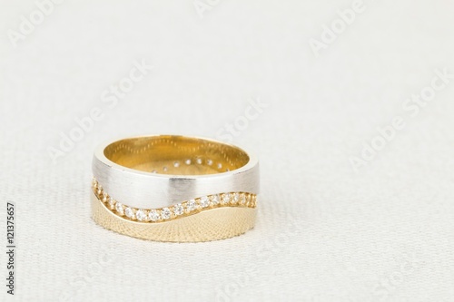 Beautiful ring with gems. Stock Image macro.