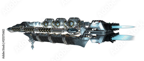 Εκτύπωση καμβά 3d illustration of an interstellar spaceship with fired propulsion jets for futu