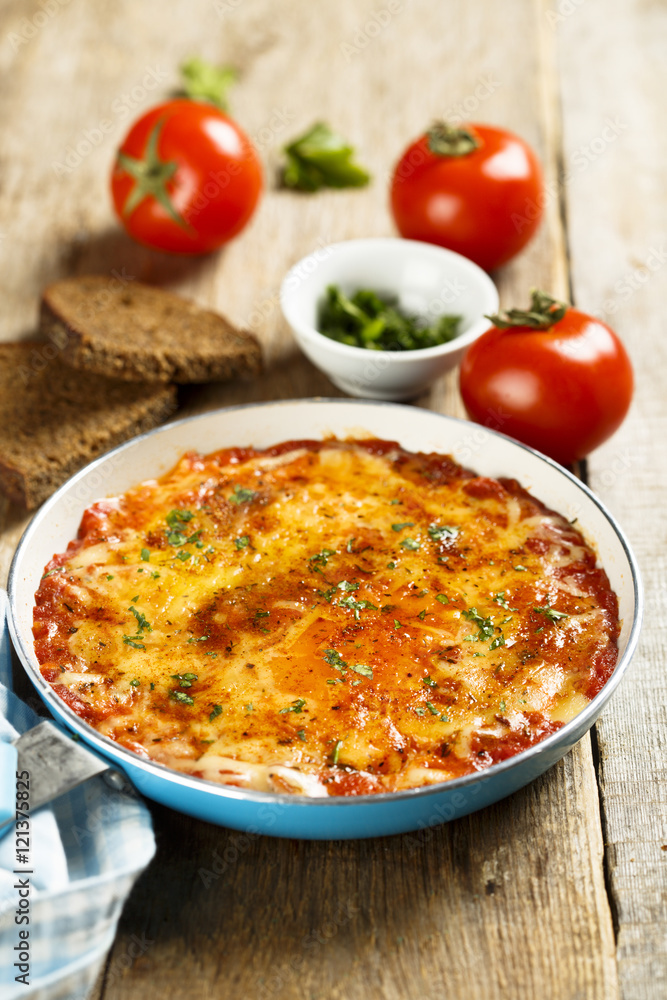 Omelette with cheese and tomatoes Omelette with cheese and tomatoes