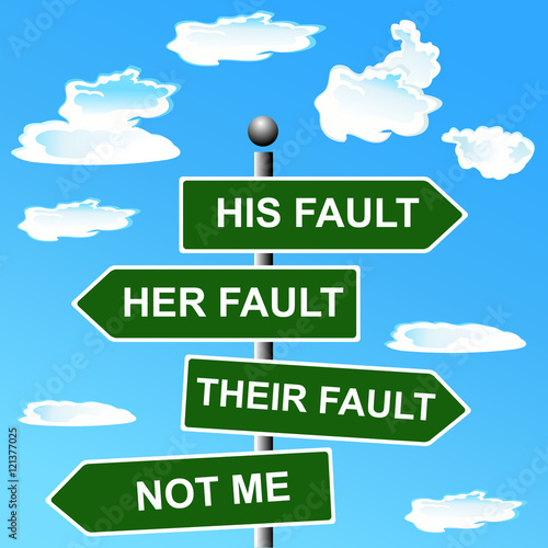 Arrow, signs, not, my, fault, shifting, blame, vector illustration