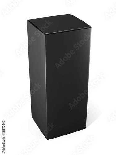 Template black cardboard package box for cosmetic products isola