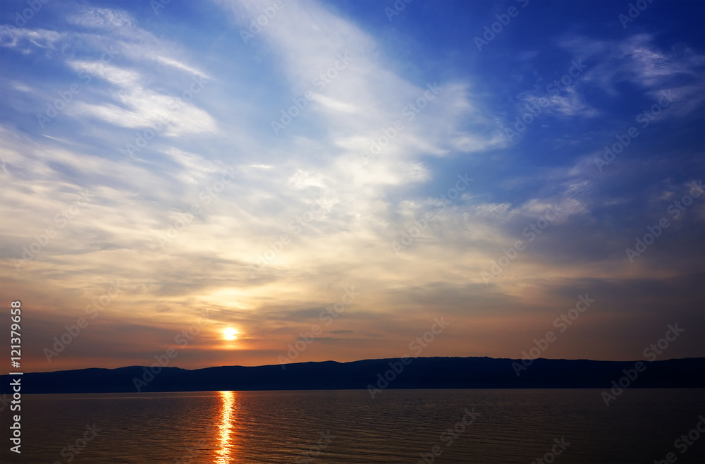 Baikal Lake in sunset light, Russian Federation