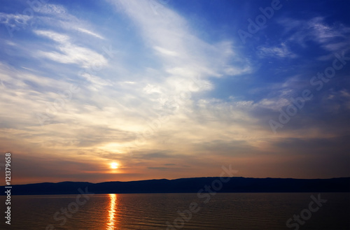 Baikal Lake in sunset light  Russian Federation