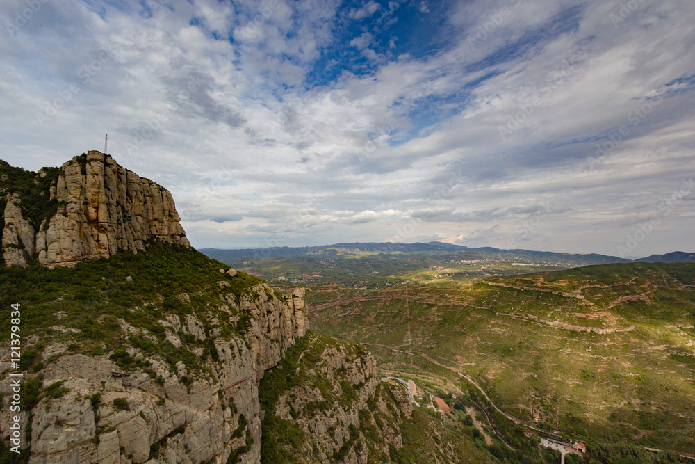 Monserrat, Spain, September 20th, 2016: view on Serra de Collcardus valley from Monserrat monastery