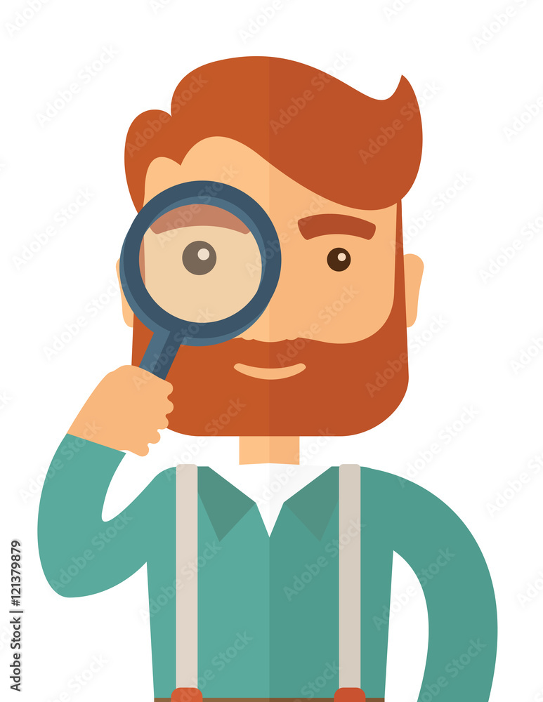 Man with the magnifying glass.